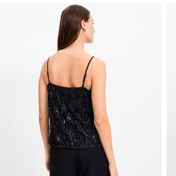 Sequin Fringe Square Neck Cami LOFT - Picture 3 of 7
